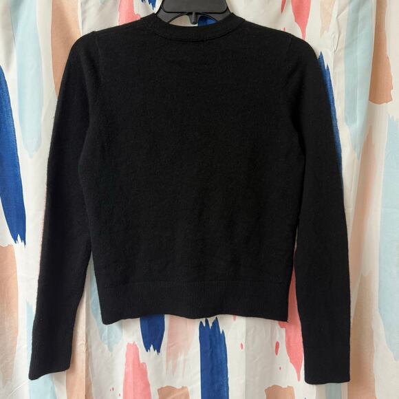 NWOT Vince Classic Crewneck Cashmere Sweater In Black Size Small - Picture 8 of 13